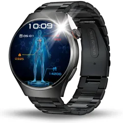 Smartwatch Kardiowatch Męski Angelo AT200 czarny Zegarek Rozmowy EKG HRV PPG Menu PL Gratis